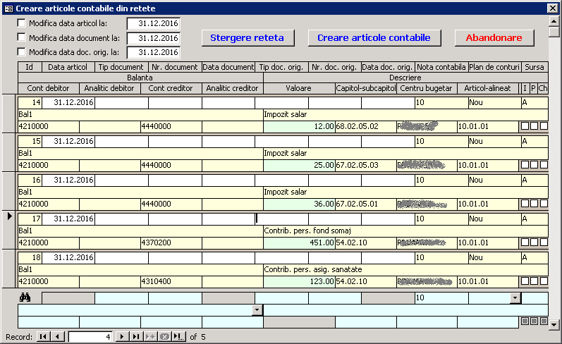 Listă rețete salvate