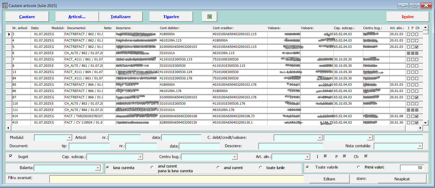 Opțiuni de căutare