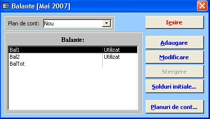 Balanțe - adăugare