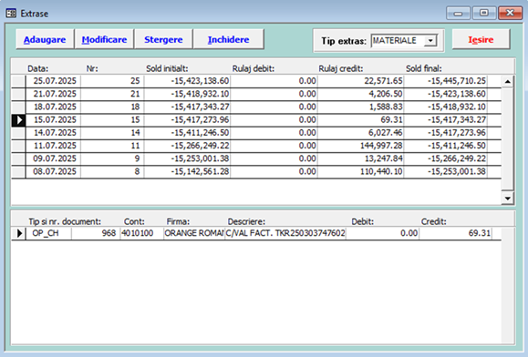 Selectare tip extras