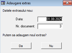 Adăugare extras nou - pas 1