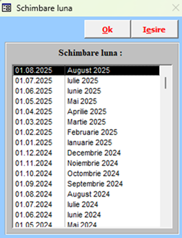 Selectare lună de lucru