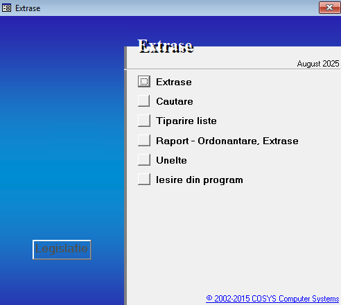 Meniul principal Extrase