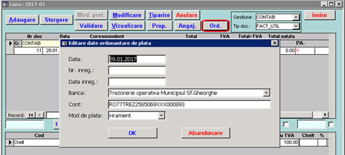 Meniul principal al programului