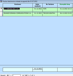Filtrare facturi electronice