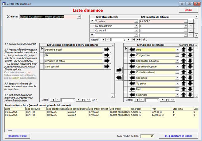Liste dinamice Excel