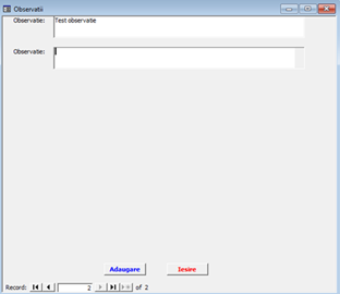 Nomenclator observații