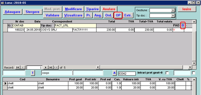 Meniul principal al programului