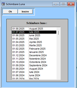 Schimbare lună de lucru
