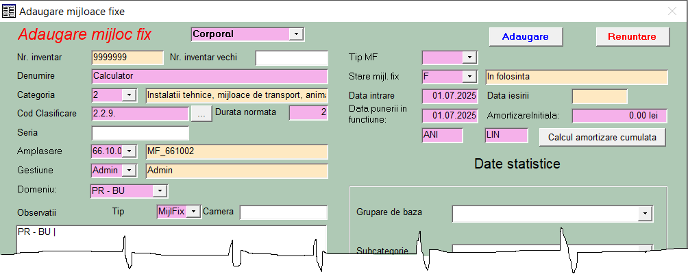 Prima parte fișă mijloc fix